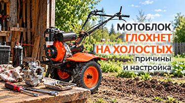 Мотоблок глохнет на холостых оборотах: причины и настройка