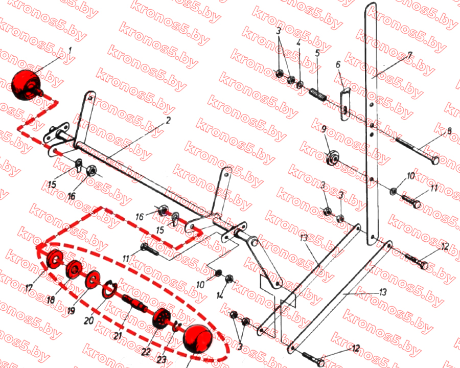 «Ролик поддерживающий транспортера главного транспортера (короткая ось) Anna, Bolko» - фото 3