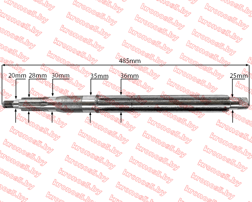«Вал первичный муфты сцепления 1ц под диск 28мм 1стопорное кольцо KM130/KM138» - фото