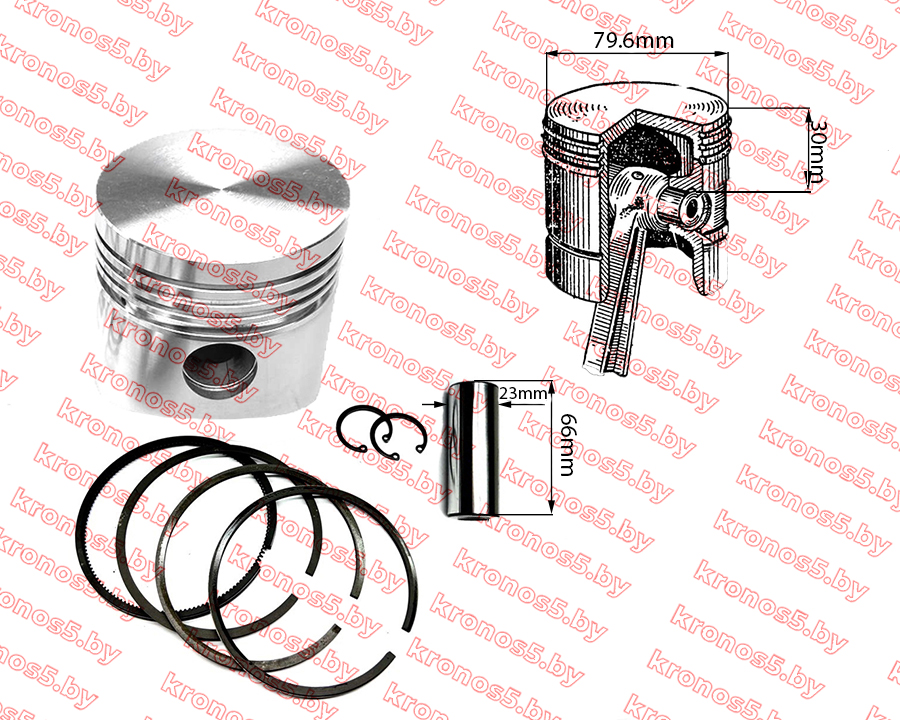 «Поршневой комплект 80 мм (плоский) R180 180N» - фото «Поршневой комплект 80 мм (плоский) R180 180N» - фото