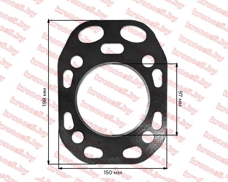 «Прокладка головки блока цилиндров ГБЦ S195 97 мм тип 2» - фото 2