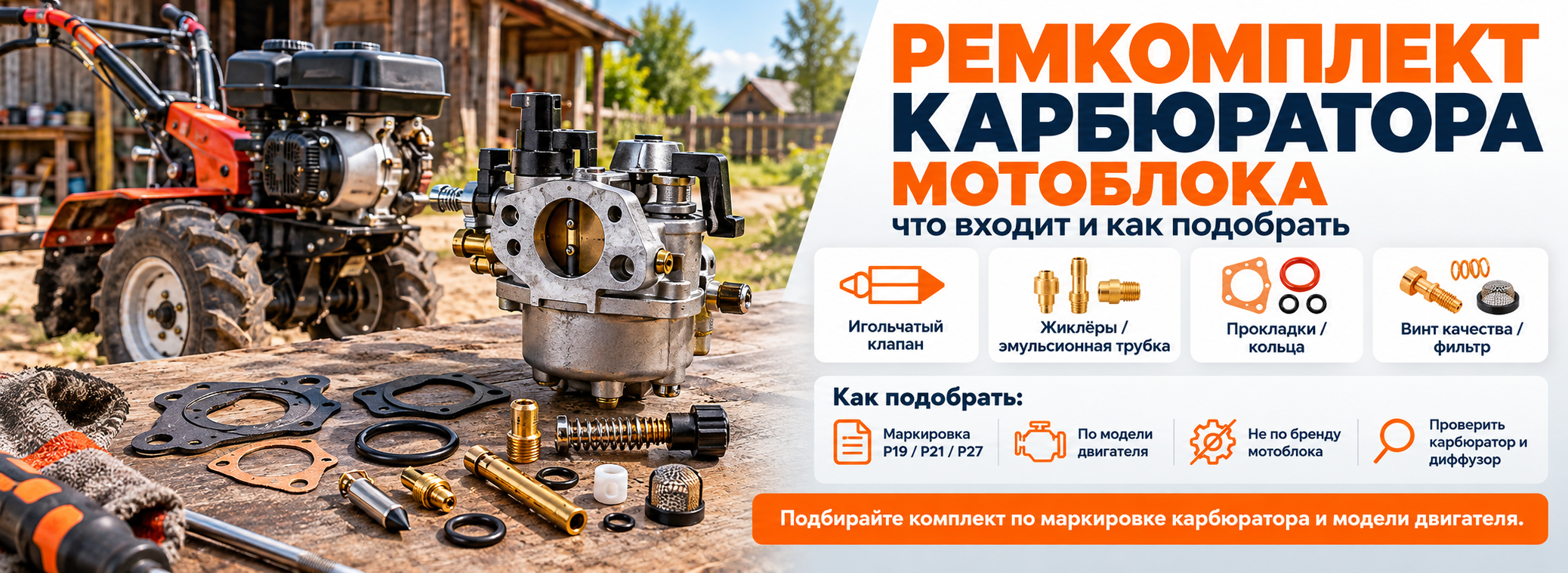 Ремкомплект карбюратора мотоблока: что входит и как подобрать