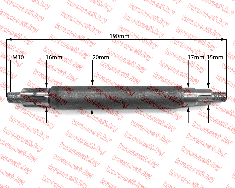 «Вал привода трансмиссии L-190 мм роторной косилки от ремня КРФ-М1» - фото