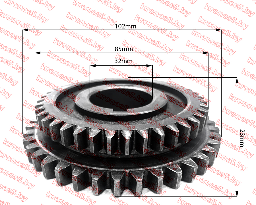 «Шестерня вторичного вала ф=32мм сдвоенная к мотоблоку с воздушным охлаждением Z39/40 (тип 1)» - фото