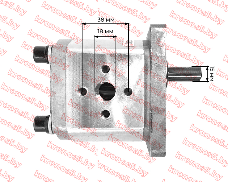 «Насос шестеренчатый НШ правый CBT-E314 R 20 mpa (шлицевой привод, с площадкой, выходы под 180°)» - фото 2