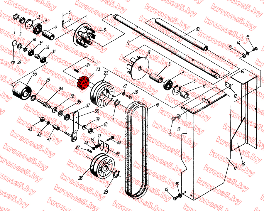 «Шестерня верхнего шкива транспортера горки Z-13 (4 отверстия) Anna» - фото 5