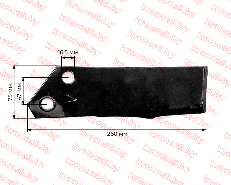 «Нож почвофрезы Wirax правый» - фото 3