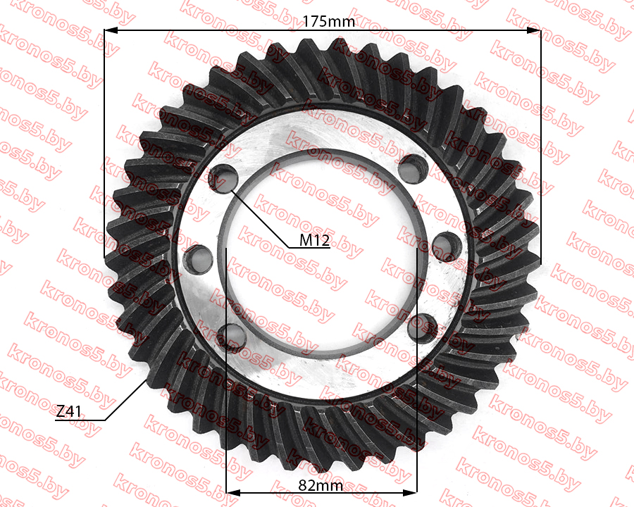 «Шестерня коническая заднего моста главная пара (шестерня: Z-41, вал:6 шлицов Z-10 ф=32 мм L-230 мм.)» - фото 5