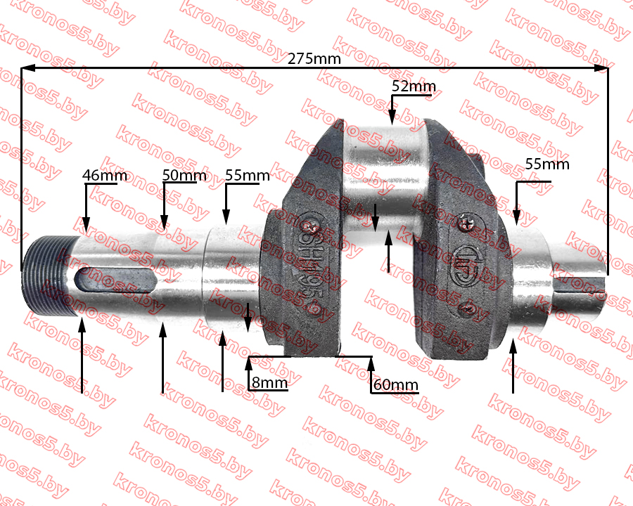 «Коленвал голый R195/195N 60/8 мм (А111) под болт 14 мм» - фото «Коленвал голый R195/195N 60/8 мм (А111) под болт 14 мм» - фото