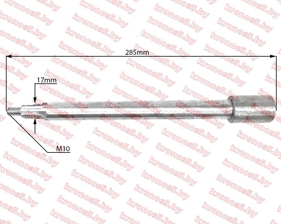 «Вал горизонтальной трансмиссии от ВОМ ф=20mm (шлиц) L=285mm  роторной косилки к мотоблоку» - фото