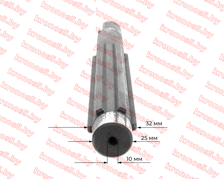 «Вал привода малого редуктора 210 мм ф=24 мм, Z-6 (ТН) R195/195N» - фото 2