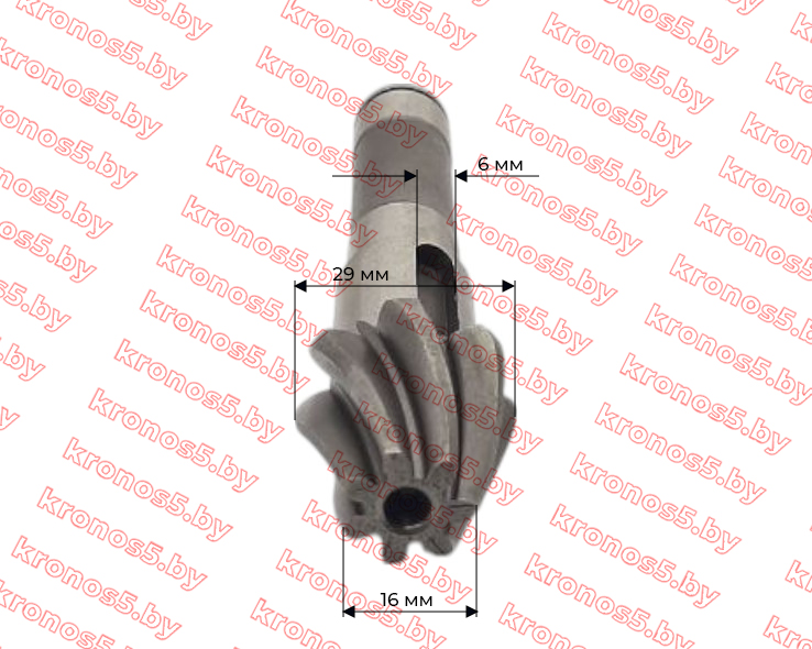 «Вал вторичный КПП 3+1 мотоблока 2090Б L-123 мм, Z-7» - фото 4