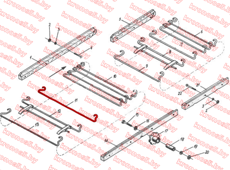 «Прут транспортера сортировочного стола шир. 740мм Anna» - фото 3