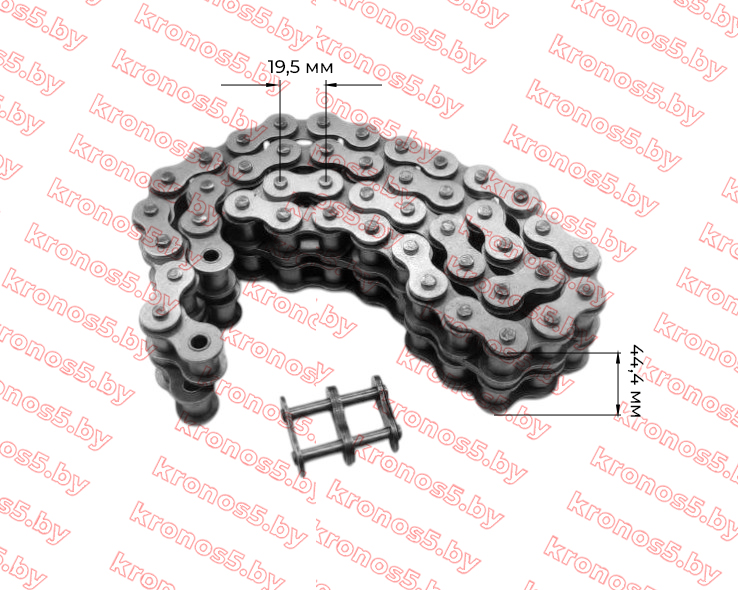 «Цепь двухрядная привода малого редуктора 2ПР-19,05, 23 звена» - фото 2
