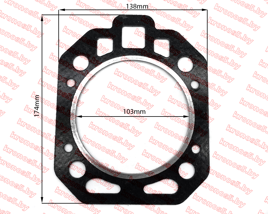 «Прокладка головки блока цилиндров ГБЦ R195/195N (с хвостом) 103 мм» - фото