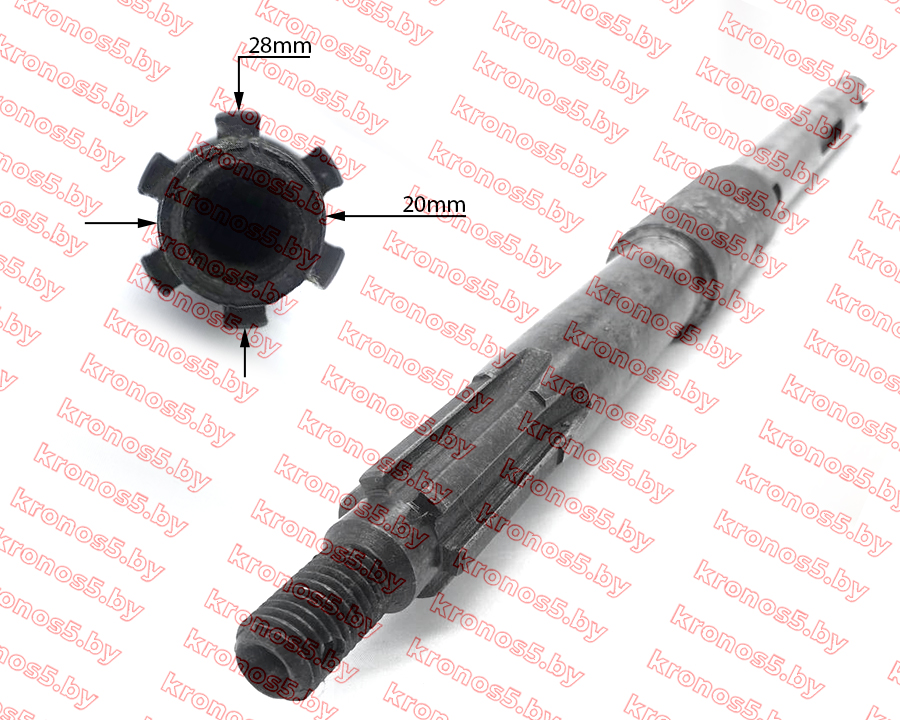 «Вал главный L-545 мм (шлиц 28 мм) под 3 шпонки (первичный) KM130/KM138» - фото 2