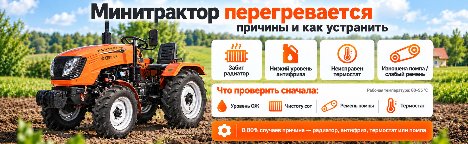 Минитрактор перегревается: причины и как устранить