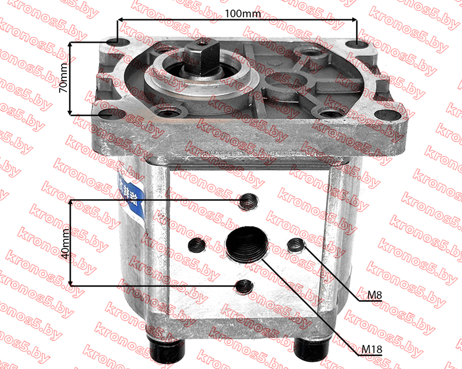 «Гидравлический насос (шестеренчатый) CBT-E314  левого вращения, привод плоский (перо), выход 180» - фото