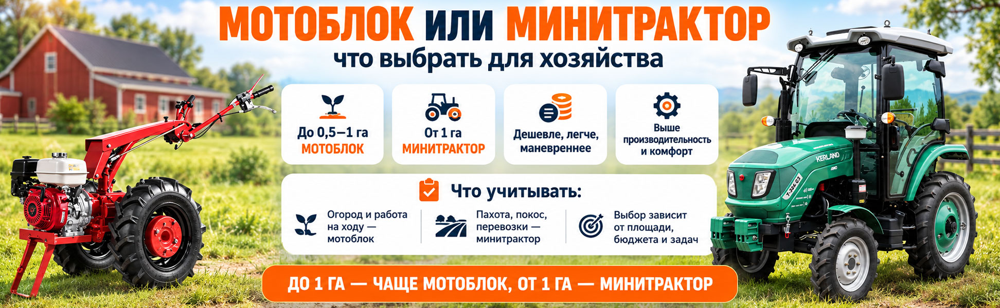 Мотоблок или минитрактор: что выбрать для хозяйства