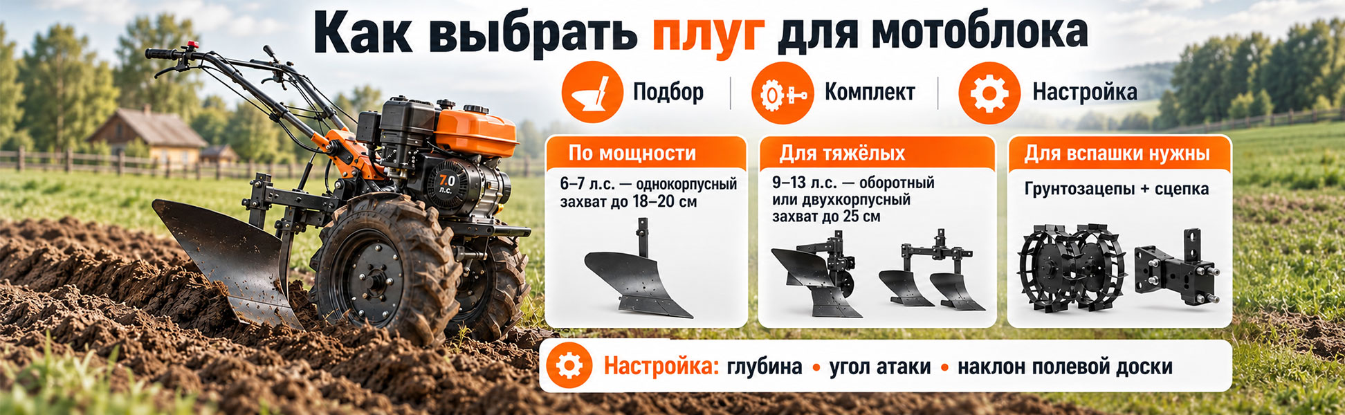 Как выбрать плуг для мотоблока и правильно его настроить