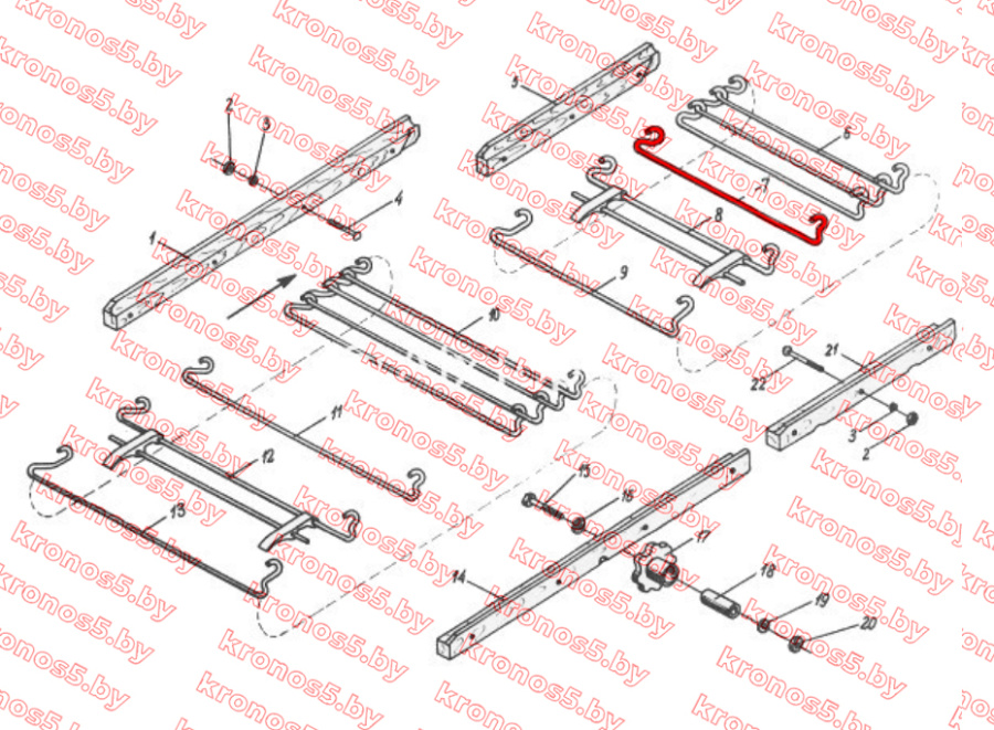 «Прут транспортера сортировочного стола 540мм Anna» - фото 3