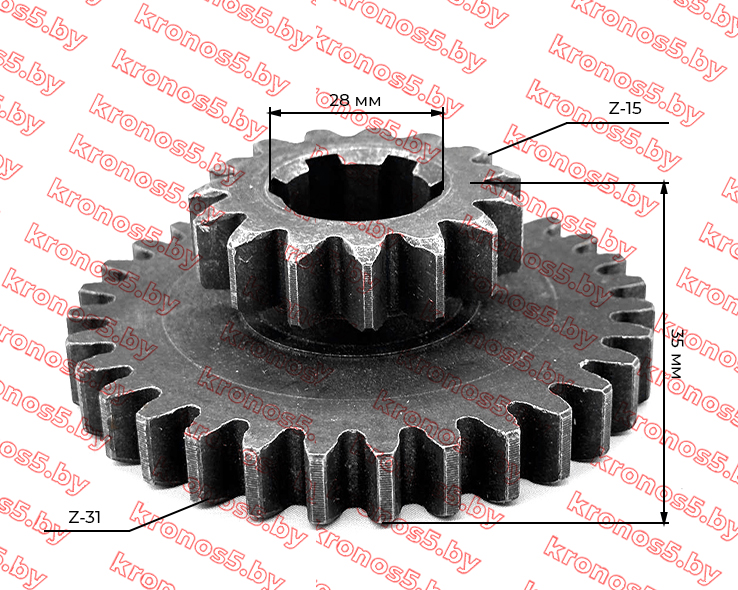 «Шестерня КПП двойная Z-31/15, Ф=28» - фото 4