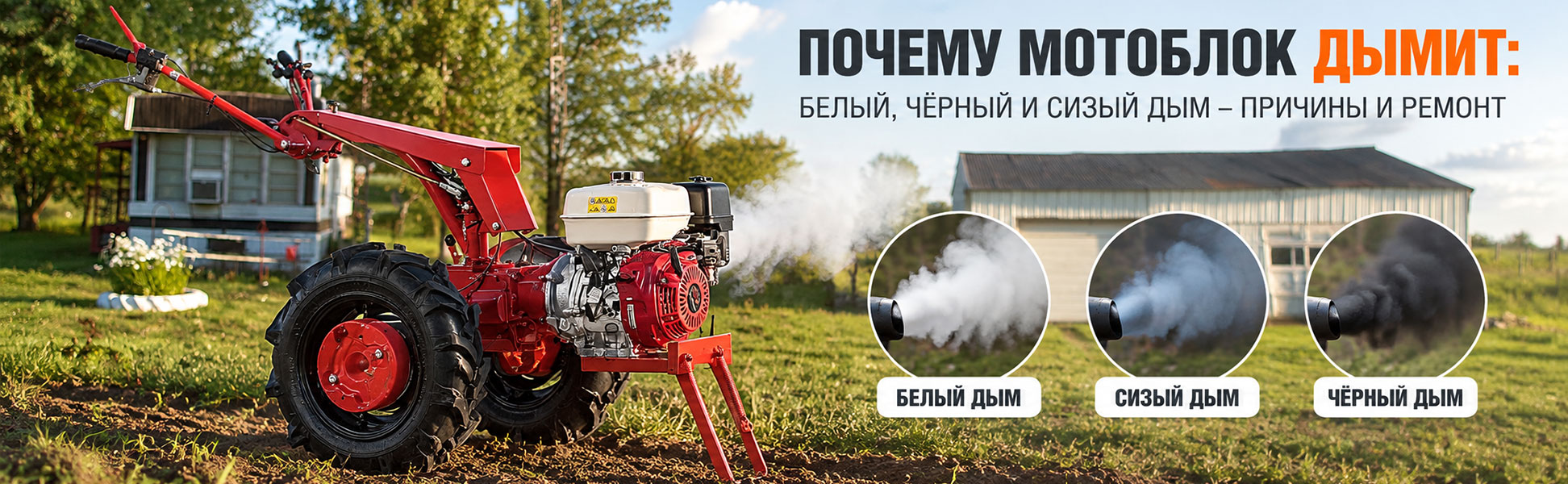 Почему мотоблок дымит: белый, чёрный и сизый дым - причины и ремонт