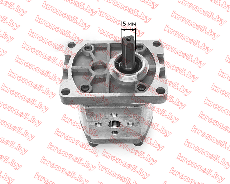 «Гидравлический насос (шестеренчатый) левый CBN-F314 (шлицевой привод, с площадкой, выходы под 90°)» - фото 5