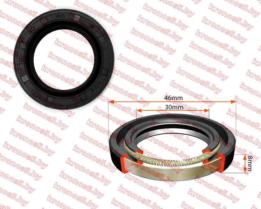 «Сальник арм. (манжета) 30х46х8 (коленвала 177F)» - фото «Сальник арм. (манжета) 30х46х8 (коленвала 177F)» - фото