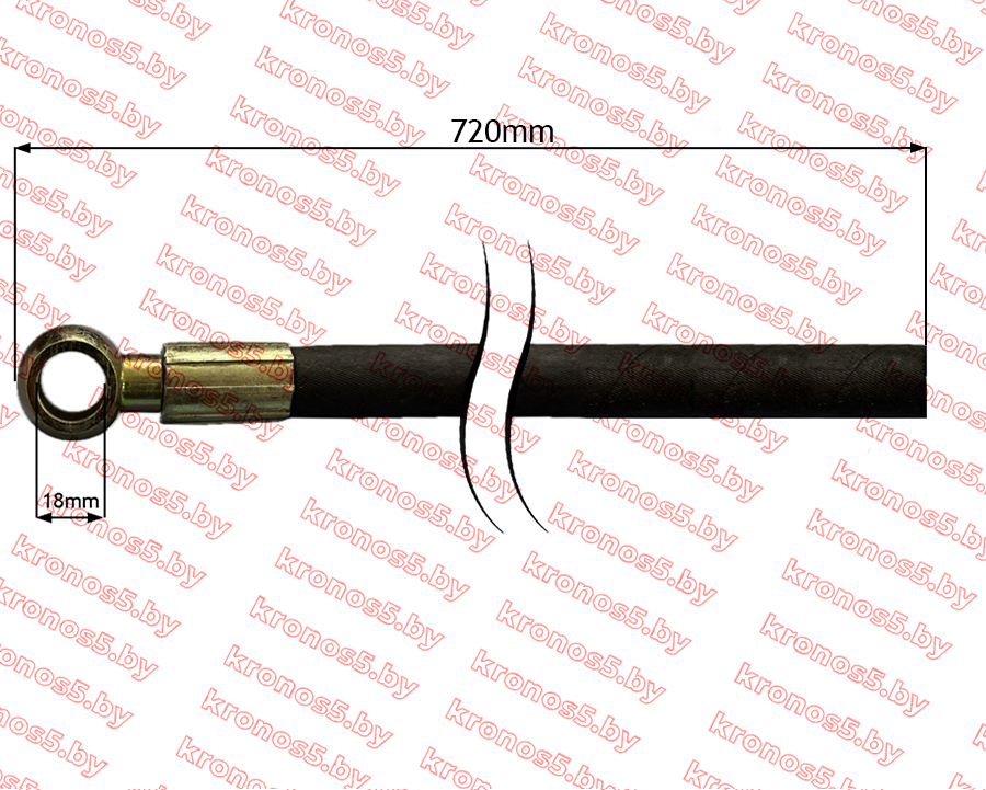 «Шланг гидравлический к минитрактору (болт-штуцер/хомут) R195/195N L=72 cм» - фото