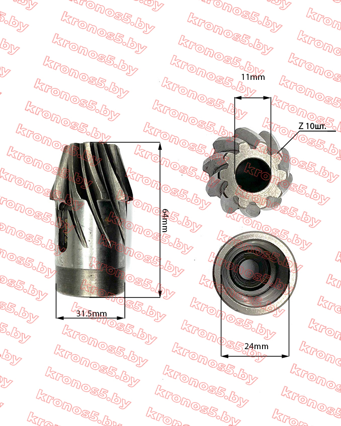 «Шестерня коническая вторичного вала Z-10 к мотоблоку с воздушным охлаждением» - фото