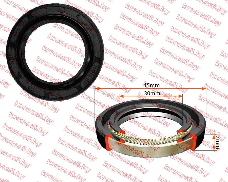 «Сальник арм. (манжета) 30х45х7 (главный вал со стороны сцепления)» - фото