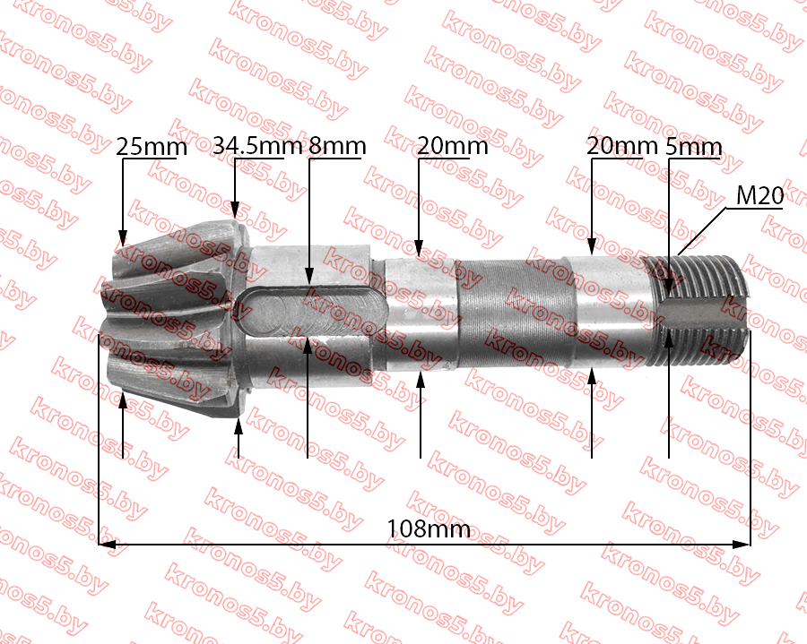 «Вал вторичный 178F/186F L-110 мм Z-9» - фото «Вал вторичный 178F/186F L-110 мм Z-9» - фото