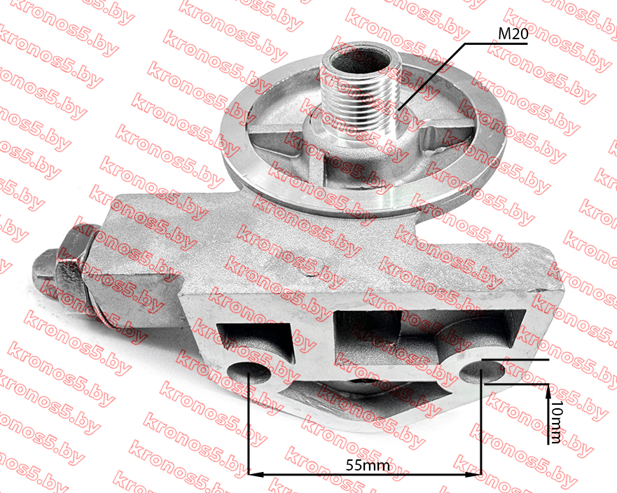 «Кронштейн (корпус) (крышка) масляного фильтра с клапаном  КМ385ВТ рез M20» - фото