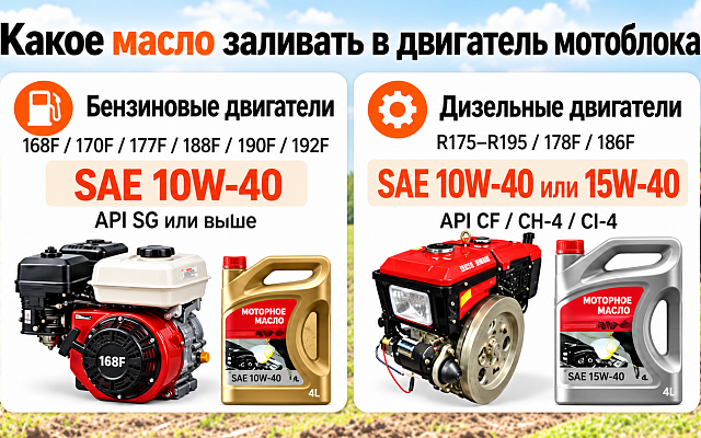 Какое масло заливать в двигатель мотоблока: SAE, API и объём